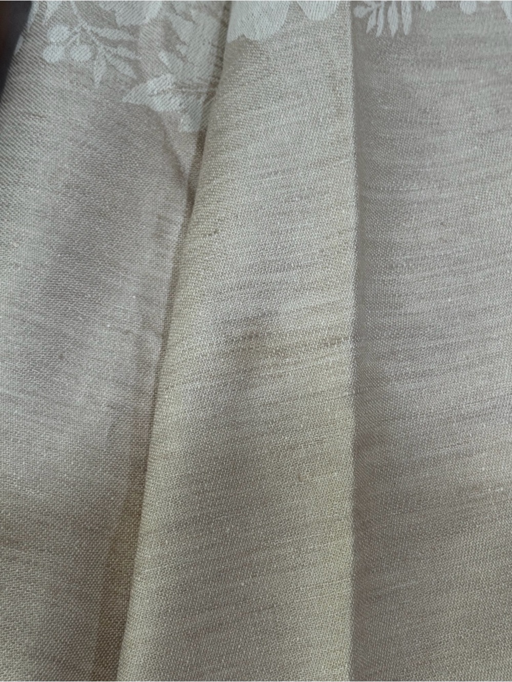 Williams Sonoma Neutral Beige Damask Cotton-Linen Table Linen - Picture 8 of 12